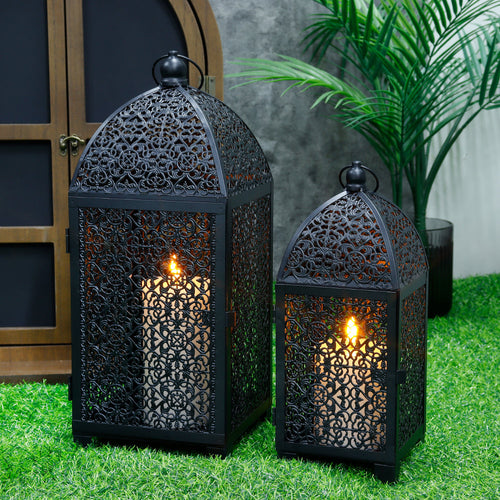 12''&16.5'' High Vintage Hanging Decorative Candle Lantern(Set of 2)-1