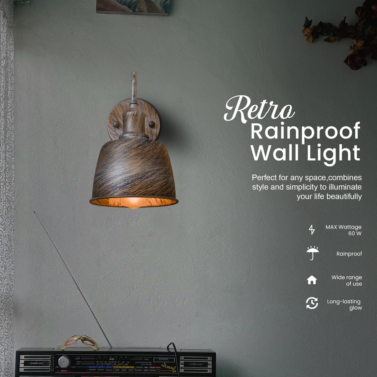 Rainproof Outdoor wall Ligh E27 Metal~5522-1