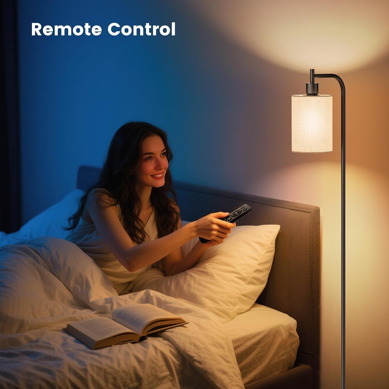 Dimmable Floor Lamp With Remote Three Color Temperatures-2