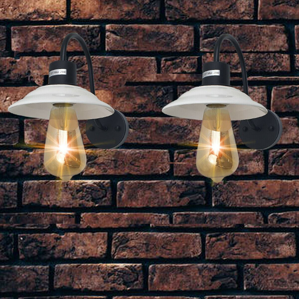 Vintage Modern Indoor White Wall Sconce Wall Light E27 Lamp Fitting Fixture ~6229-2