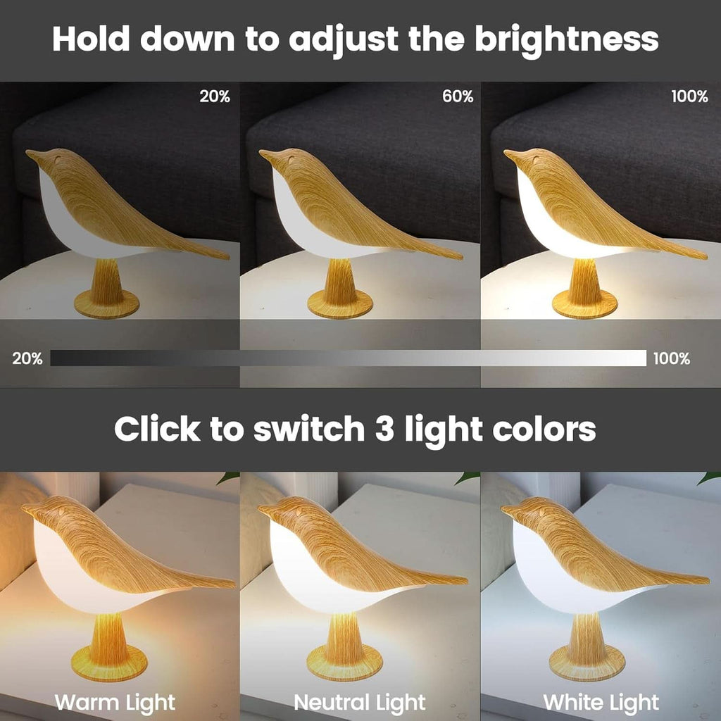 Bird Table Lamp Cordless Rechargeable Reading Light-1