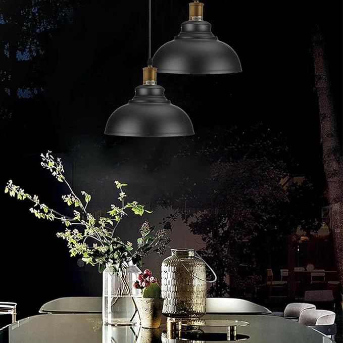 Black Metal Retro Ceiling Pendant Light Shade Easy Fit Lampshade ~2089-0