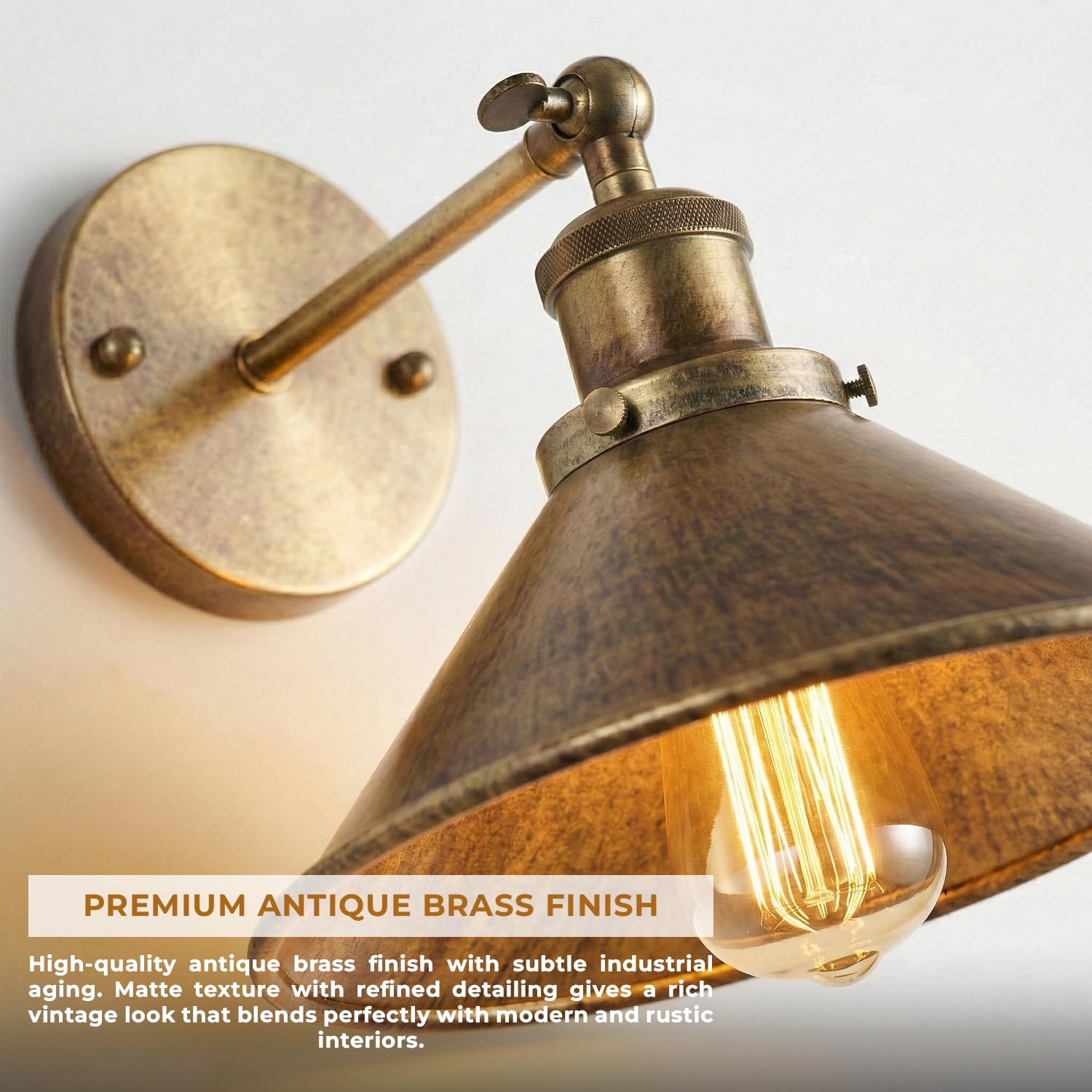 Wall Lights Metal Vintage Adjustable Swivel Living Room ~6784