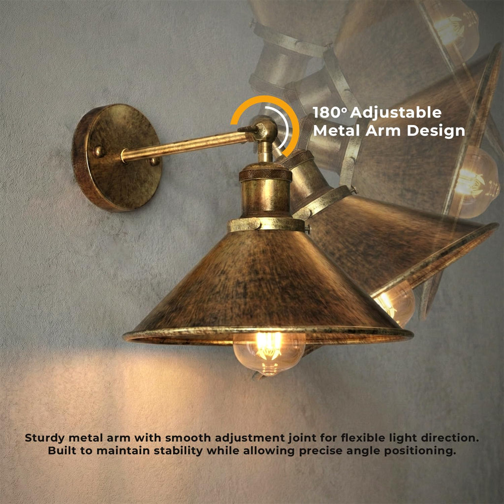 Wall Lights Metal Vintage Adjustable Swivel Living Room ~6784