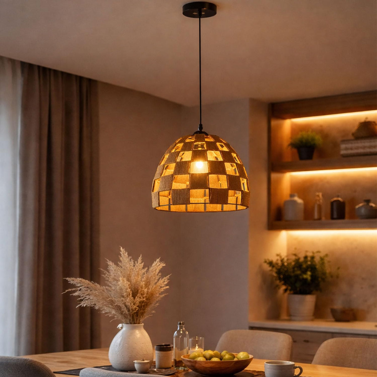 Woven Dome Pendant Shade E27 32.5cm ~6832-2