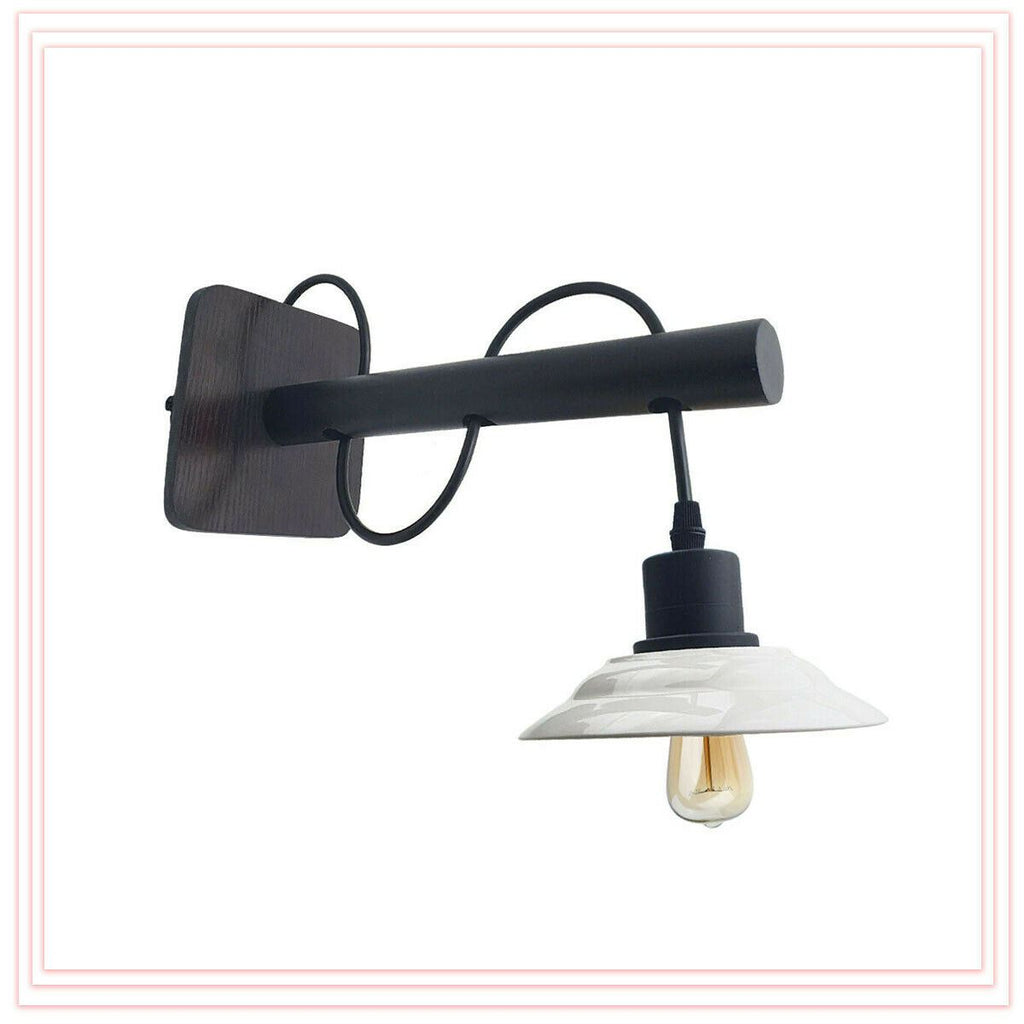 Vintage Modern Indoor White Wall Sconce Wall Light E27 Lamp Fitting Fixture ~6229-1