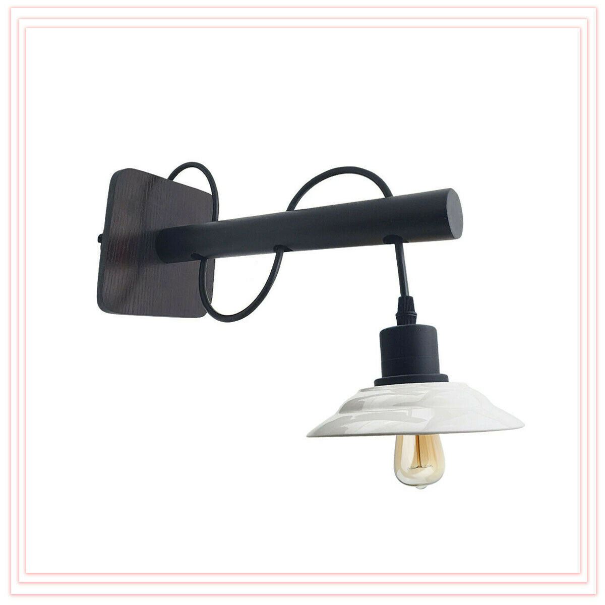 Vintage Modern Indoor White Wall Sconce Wall Light E27 Lamp Fitting Fixture ~6229-1