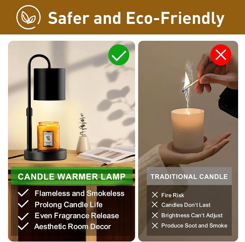 Dimmable Candle Warmer Lamp With Timer Control Black-2