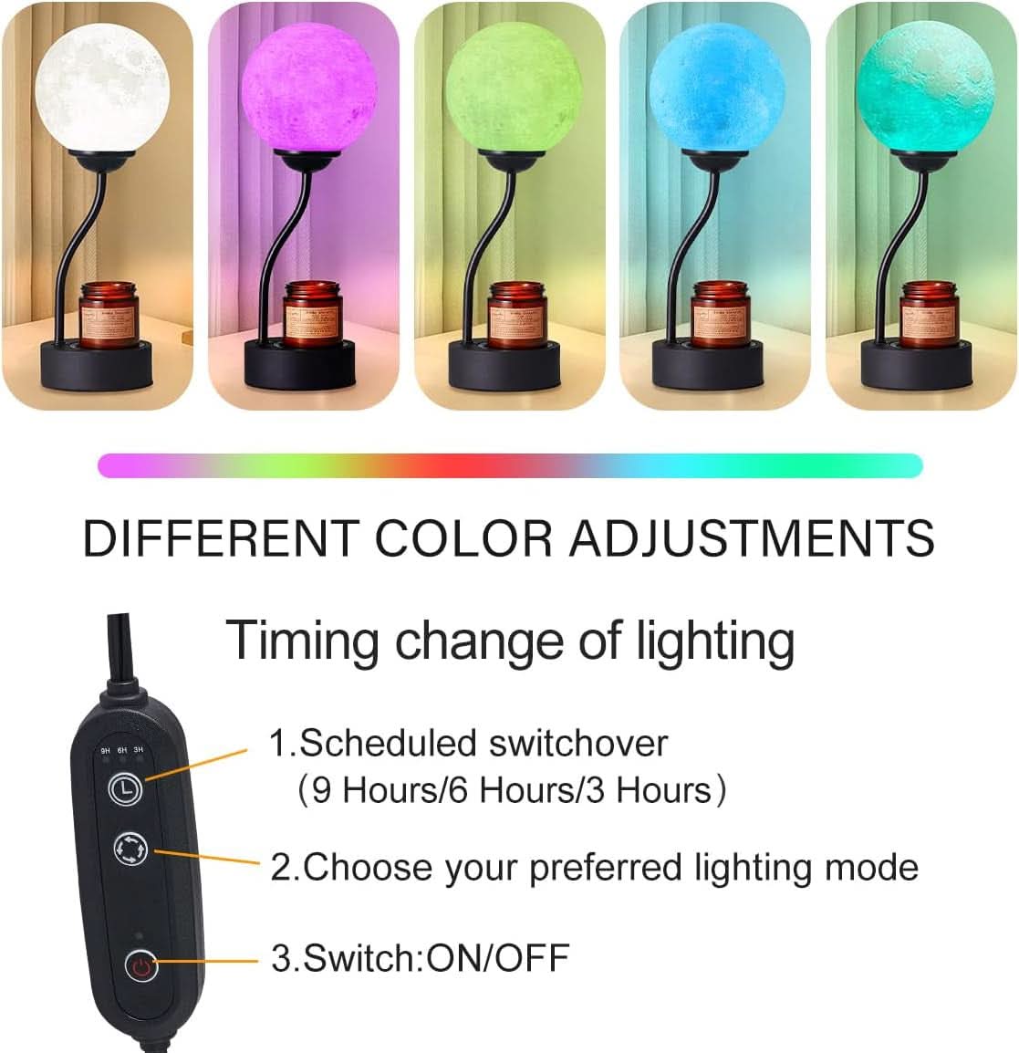 Energy Efficient Candle Warmer Lamp 7 Colors Moonlight-1