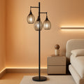 Industrial Black Floor Lamp ThreeBulb Dimmable LED-0