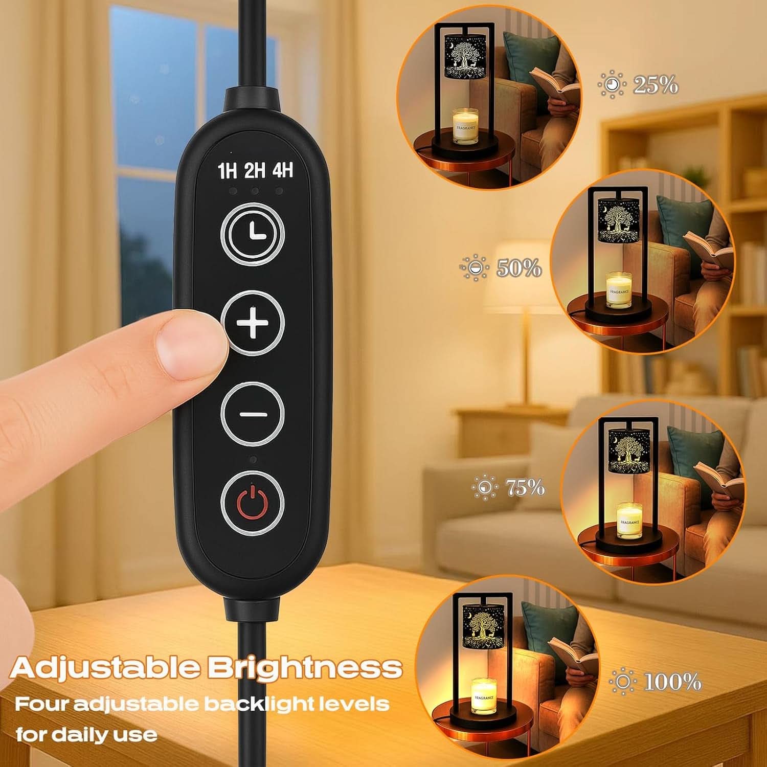 Candle Warmer Lamp With Programmable Dimmer Brightness-3