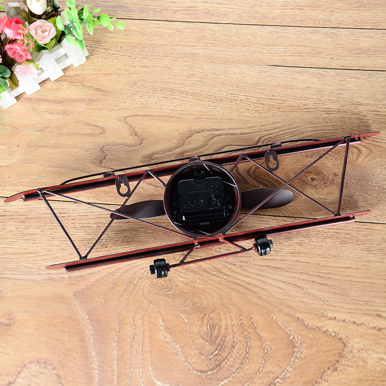 AeroTime — Vintage Airplane Iron Wall Clock
