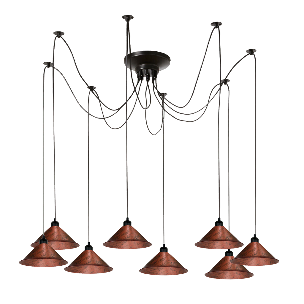8 Head Spider Light Industrial Pulley Pendant E27 Retro Ceiling Rose~1000-4