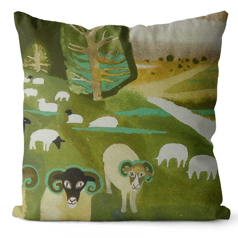 Home Art Oil Painting Pillow Cover Decor