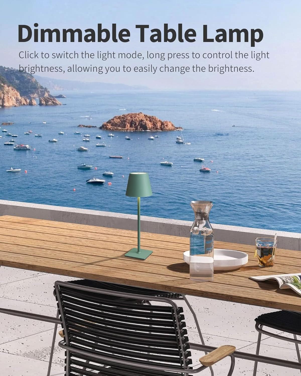 Two Pack Cordless LED Table Lamp 5000mAh Battery Portable Dimmable Green Desk Lamp With 3 Color Temperatures-1