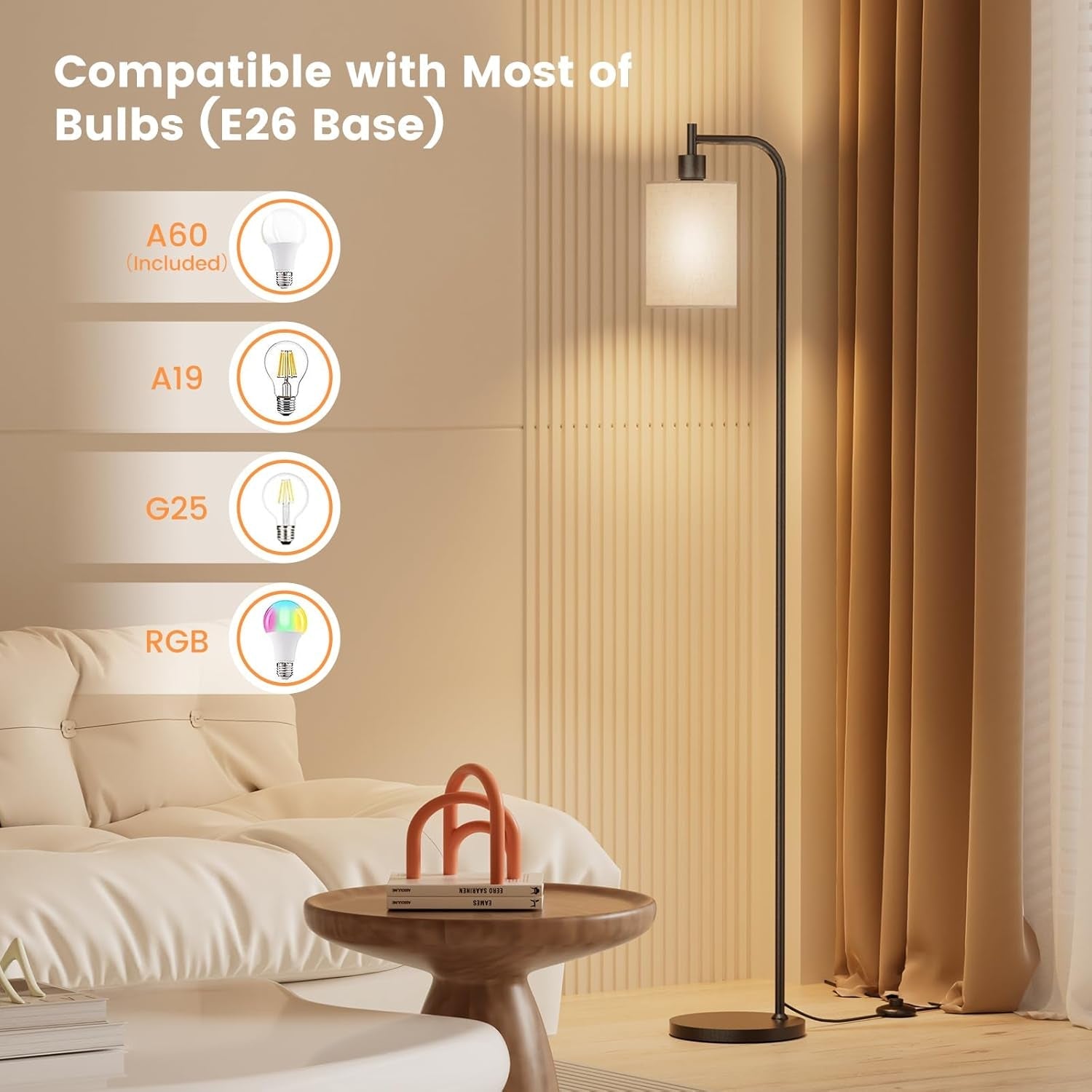 Dimmable Floor Lamp With Remote Three Color Temperatures-4