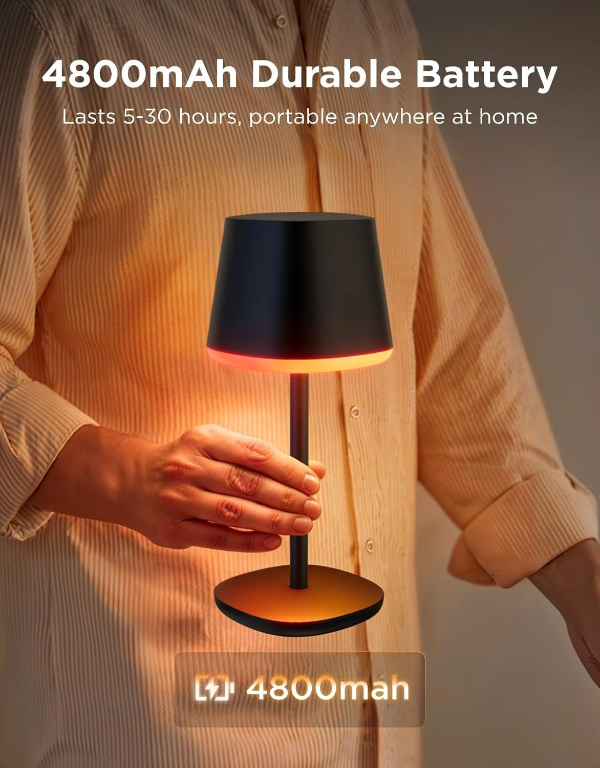 Rechargeable Cordless Table Lamp for Small Bedroom-2