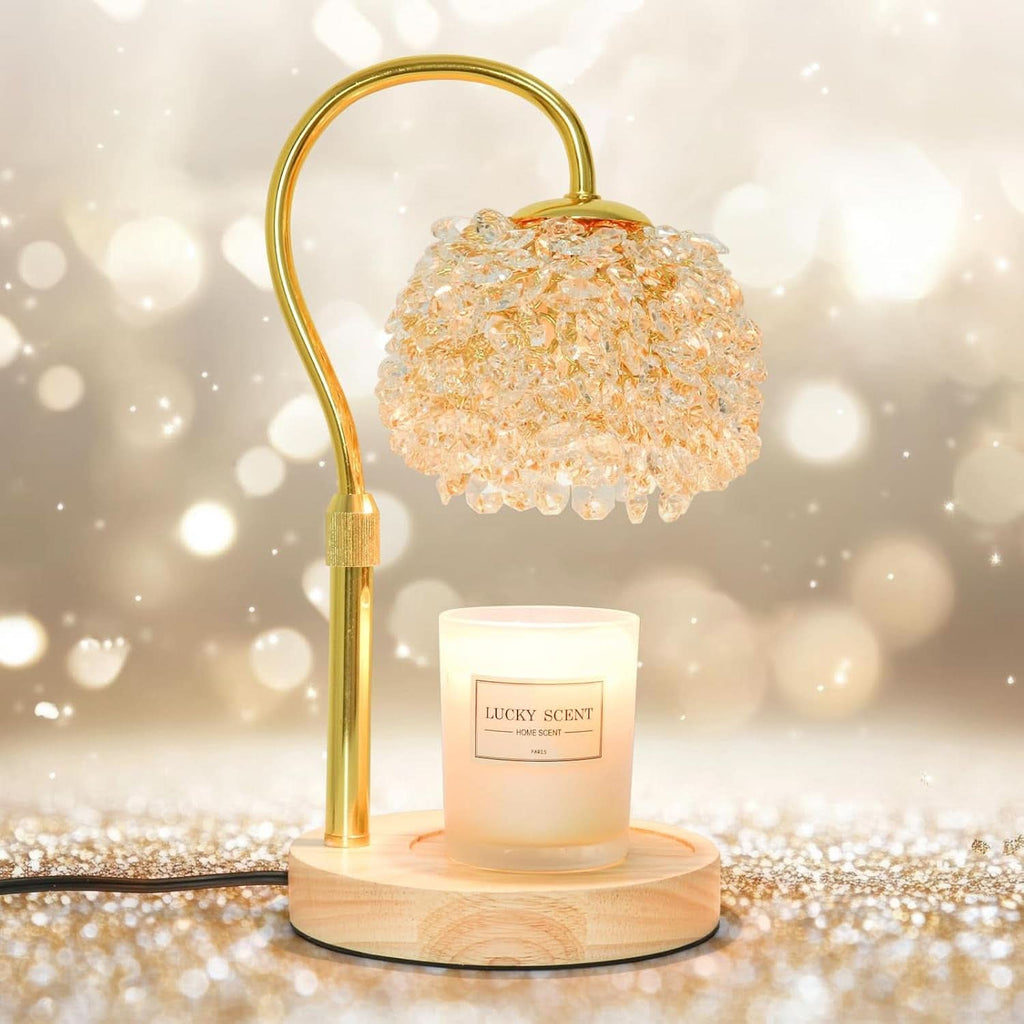 Candle Warmer Lamp Adjustable Height Crystal Lampshade-0