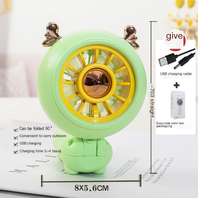 Portable Cartoon USB Rechargeable Handheld Fan