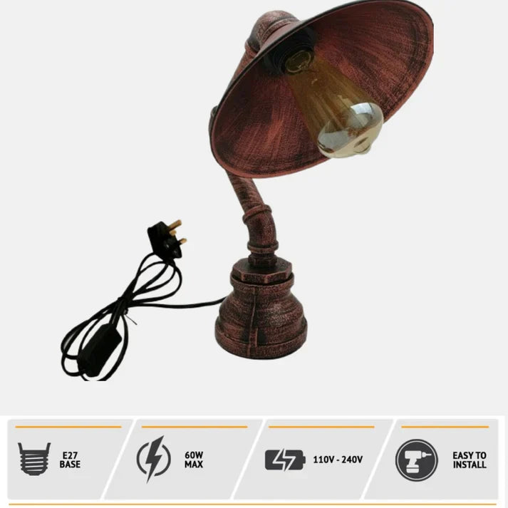Best Steampunk Lamp Industrial Desk Table Light~2812-2