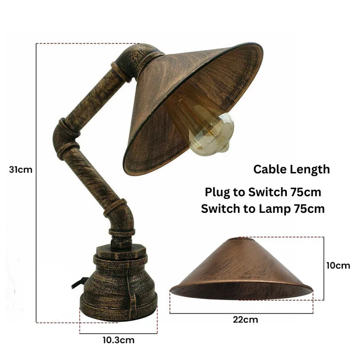 Best Steampunk Lamp Industrial Desk Table Light~2812-1