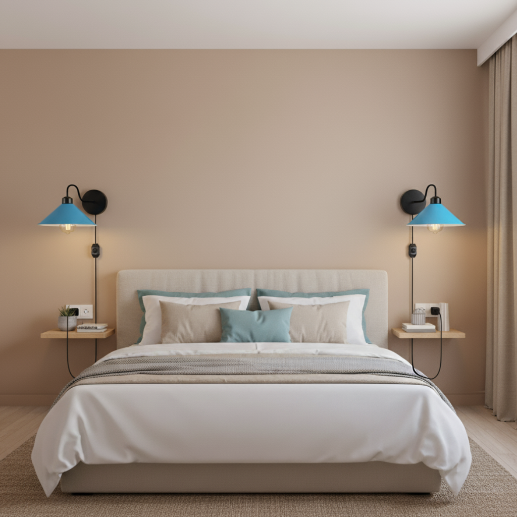 E27 Plugin Wall Light With Dimmer ~6442-2