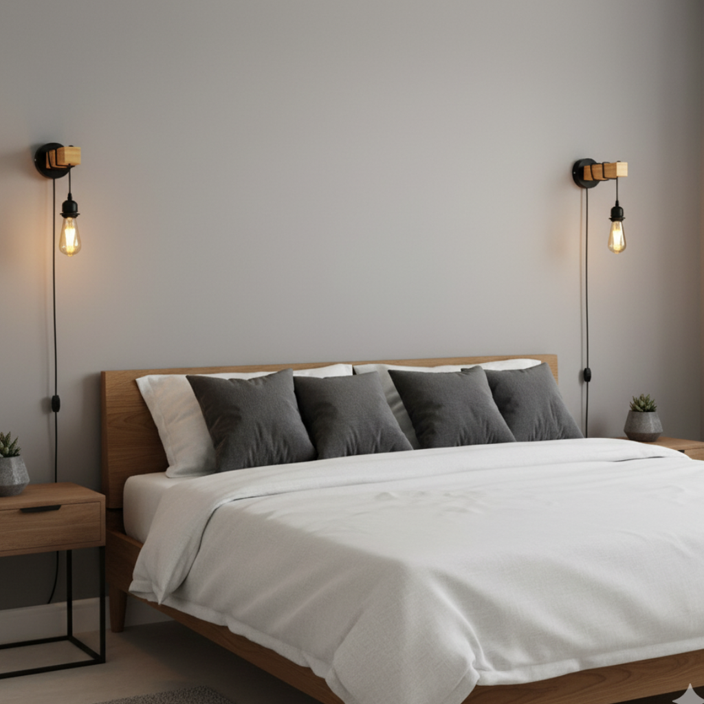 Dimmer Wooden Wall Light ~6444-4
