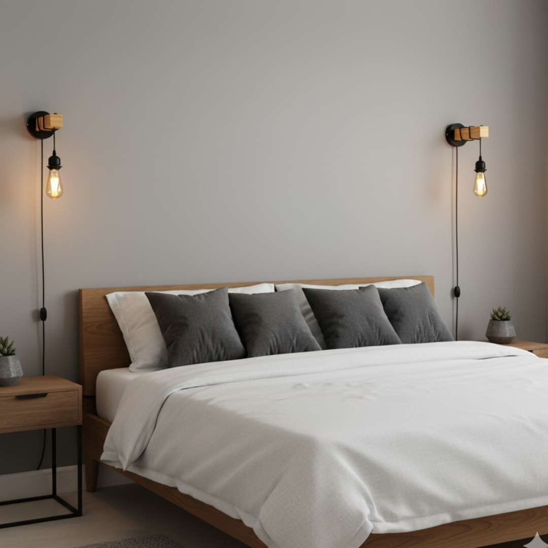 Dimmer Wooden Wall Light ~6444-4