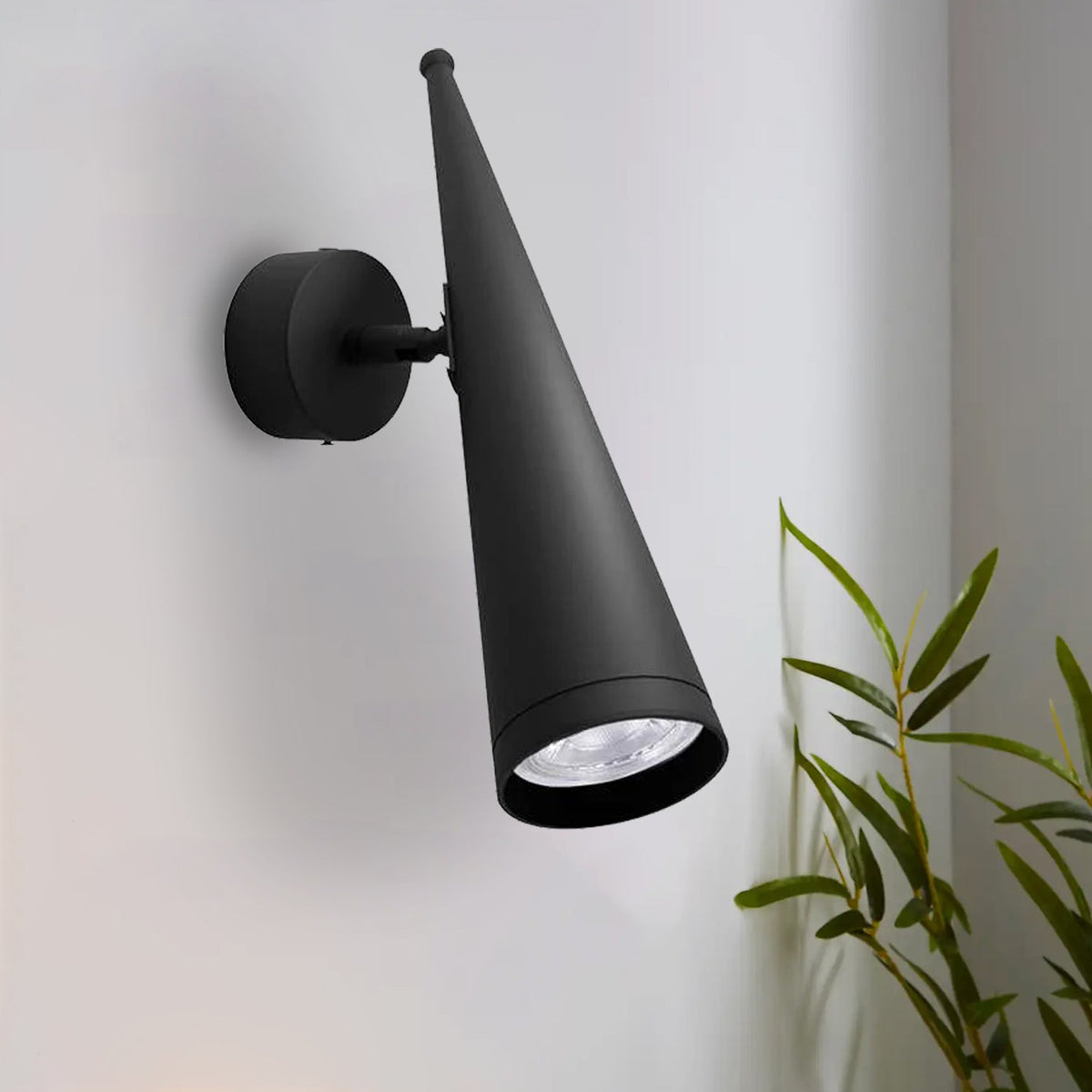 Matte Black Adjustable Cone Wall Light GU10 Spotlight~4598-1