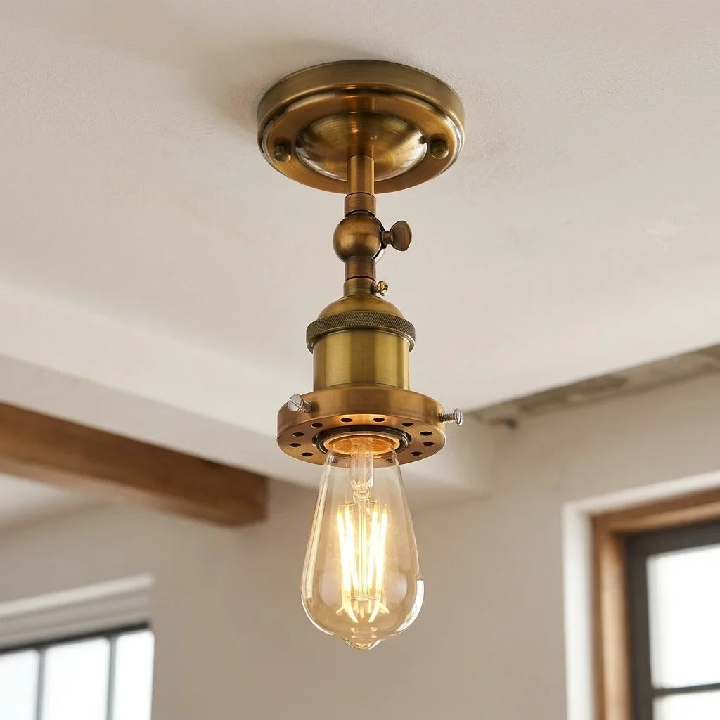 Adjustable Wall Light Rustic Metal Ball Joint Sconce E27 ~5486-3