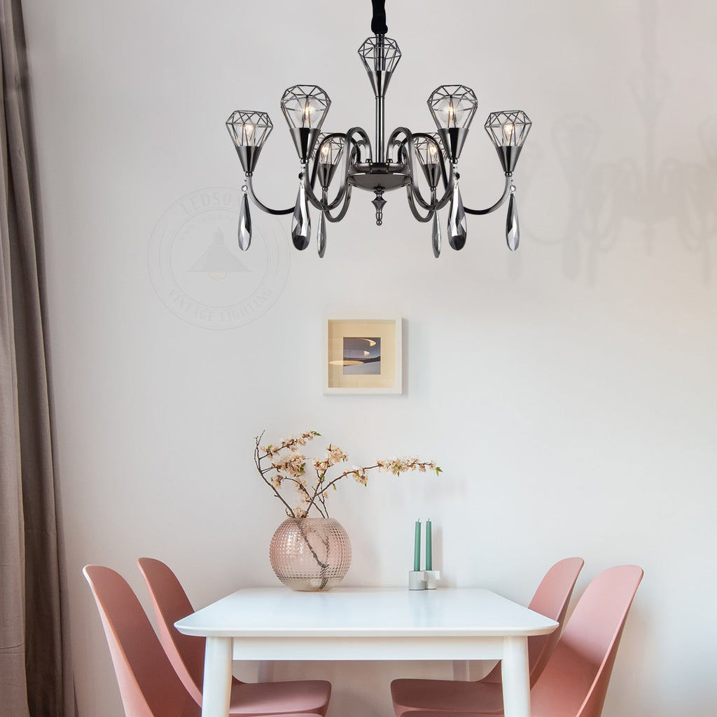 Raindrop 6-Lamp Antique Chandelier | Ceiling Pendant~4621-2