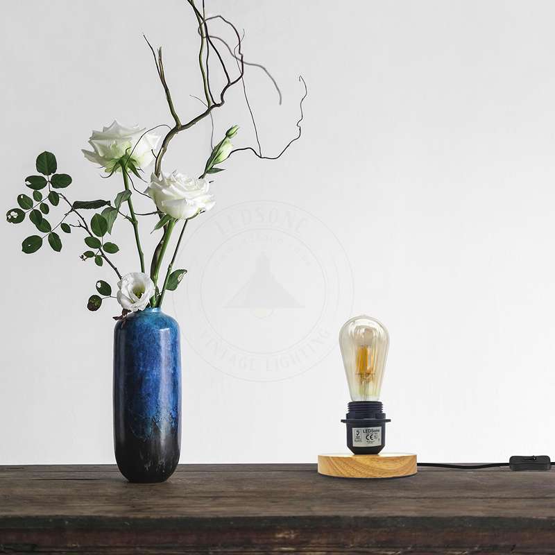 Industrial Plug In Table Lamp Black E27 Holder Night Light~5490-4