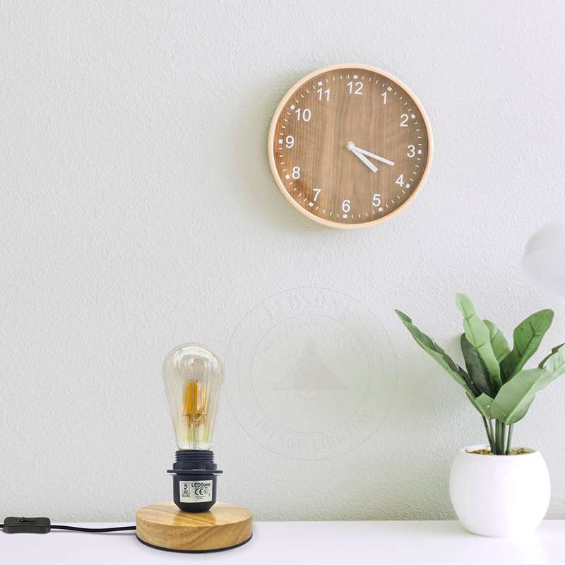 Industrial Plug In Table Lamp Black E27 Holder Night Light~5490-0