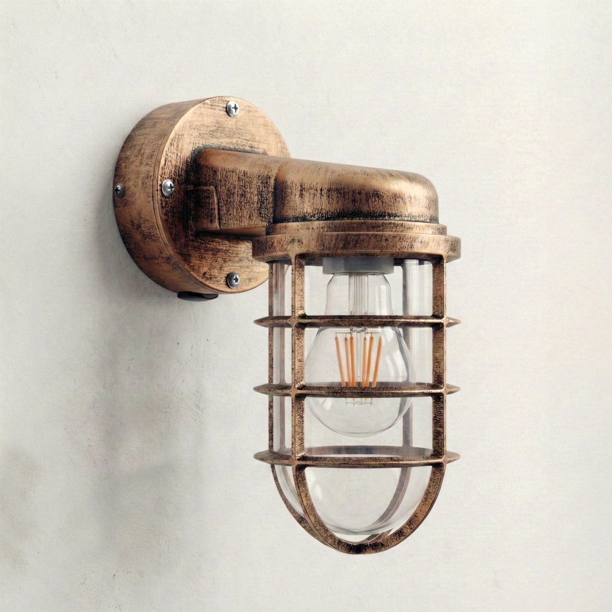 Exposed Nautical Conduit Wall Light E27 Metal ~6548-9
