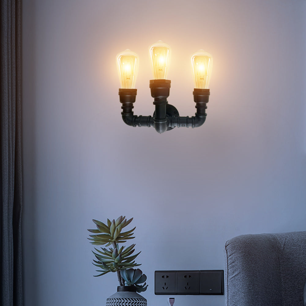 Steampunk Industrial Pipe Wall Light 3-Way E27~2891-0