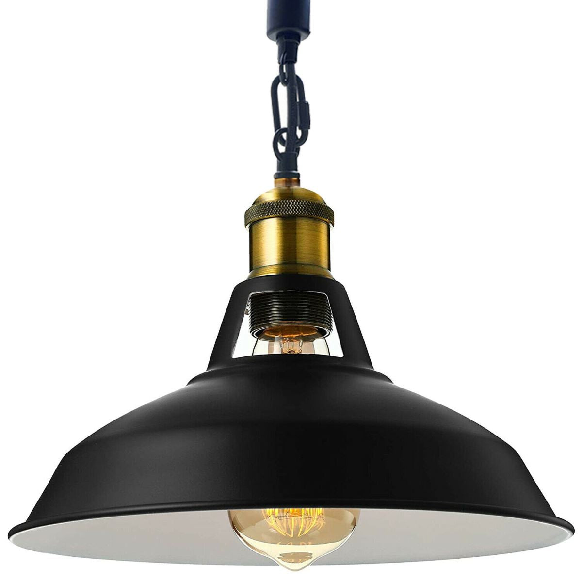 Slotted Shape Metal Ceiling Pendant Light Modern Hemp Hanging Retro Lamps~1653-4
