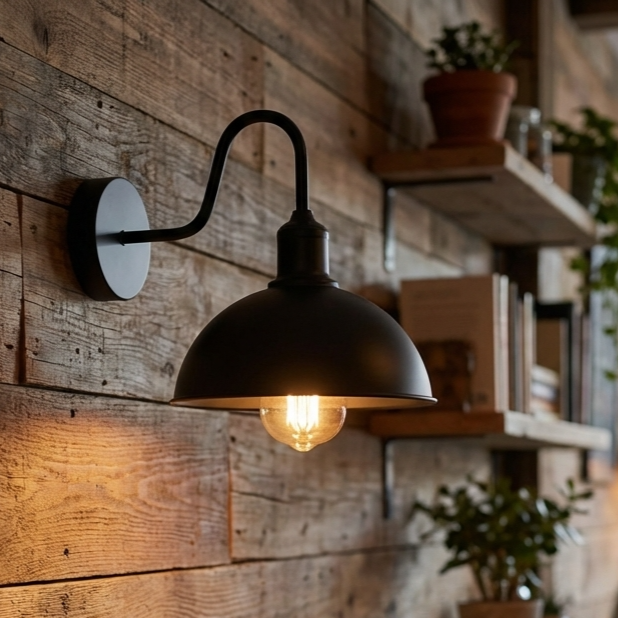 Black Dome Metal Wall Scone Wall Lights-5620-4