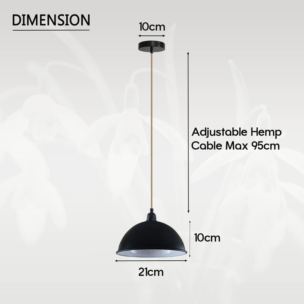 Shaded Hanging Light Hemp Rope Wire 1m ~6516-1
