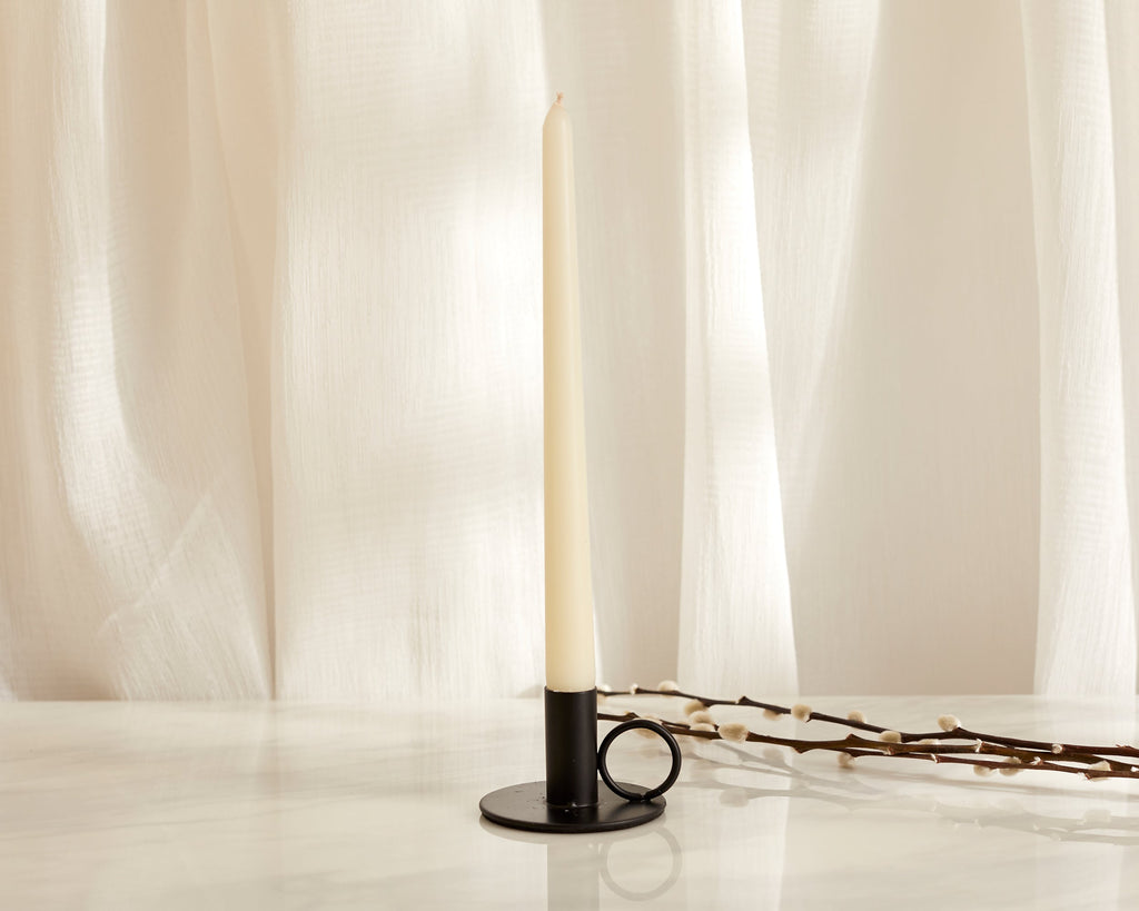 Mayfair Black Iron Candle Holder – Matte Metal Single Candlestick-0