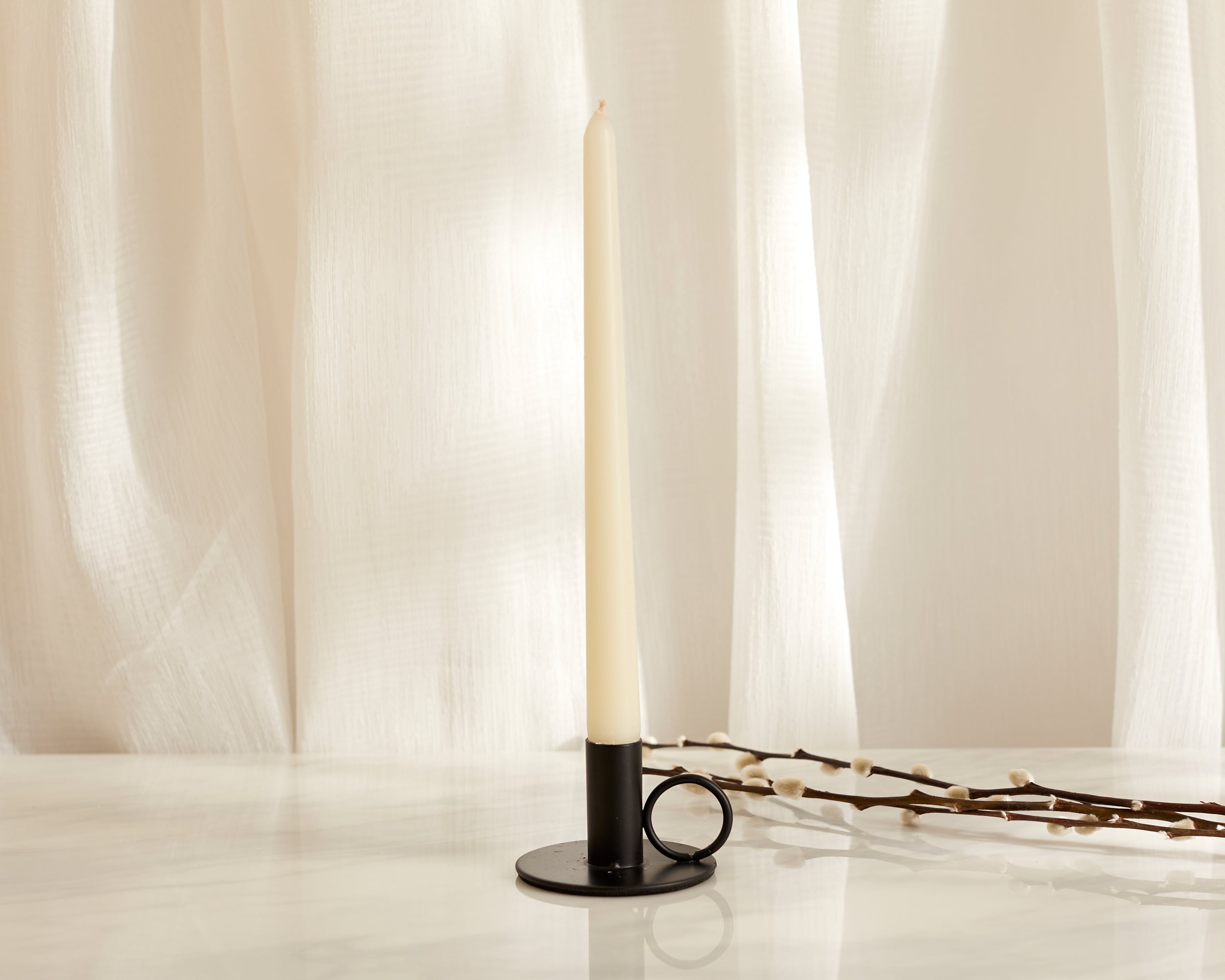 Mayfair Black Iron Candle Holder – Matte Metal Single Candlestick-0