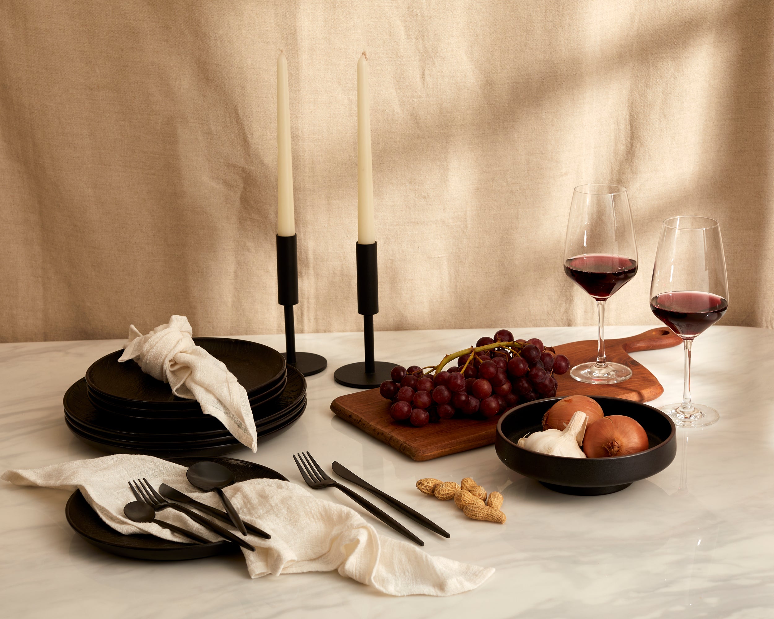 Myra Iron Black Candle Holder Set-1