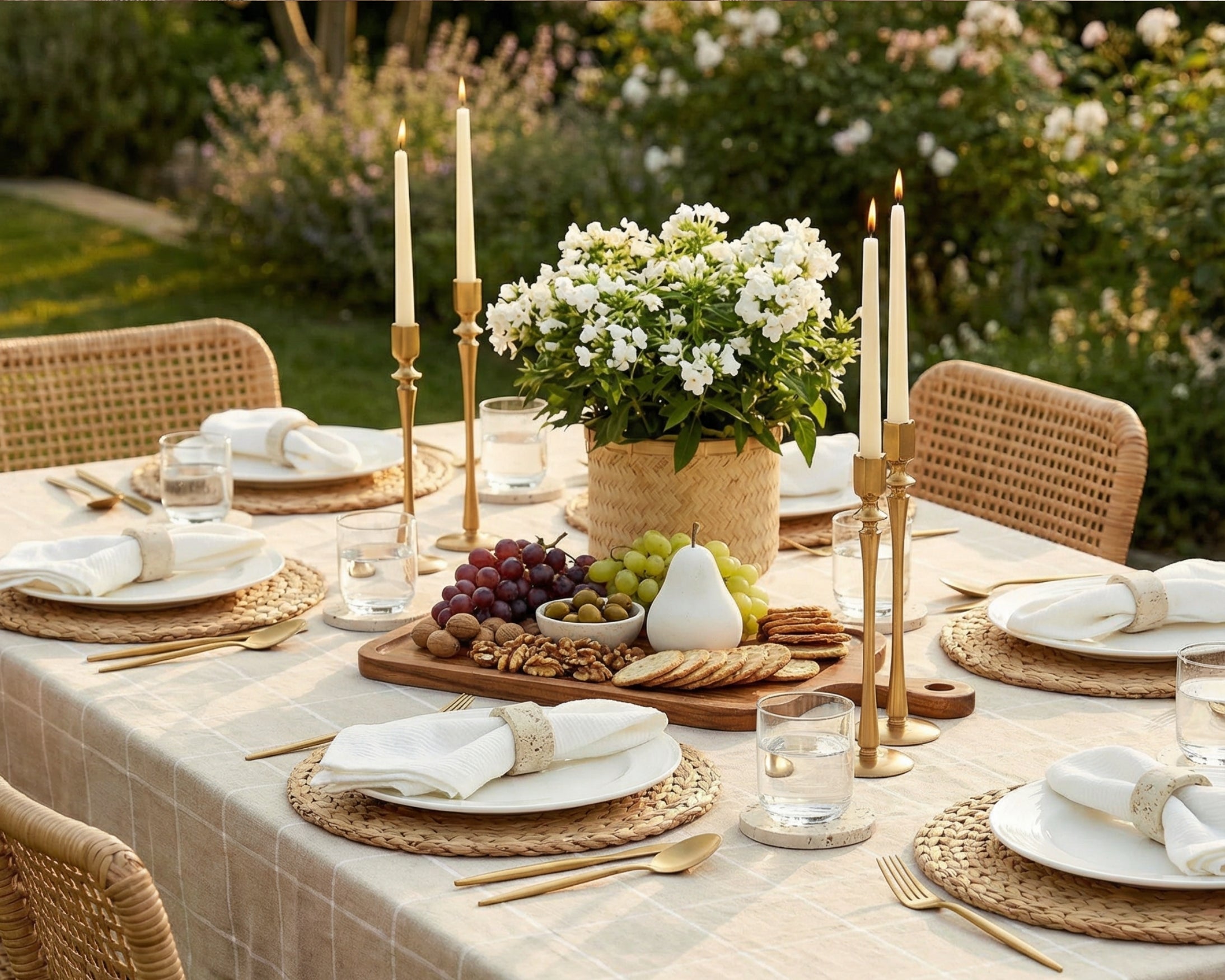 Jenna Brass Candle Holders Set-3