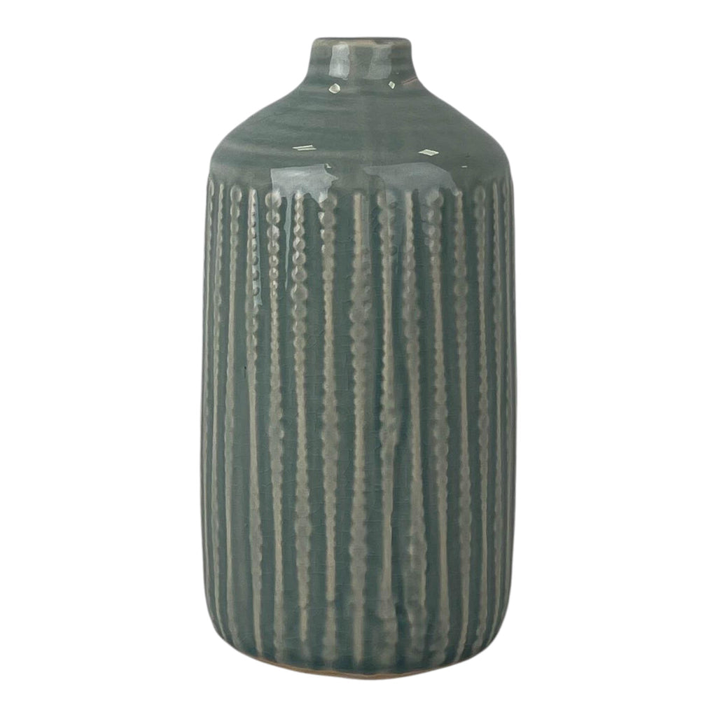 Ceramic Indented Flower Vase (19cm) D10cm-0