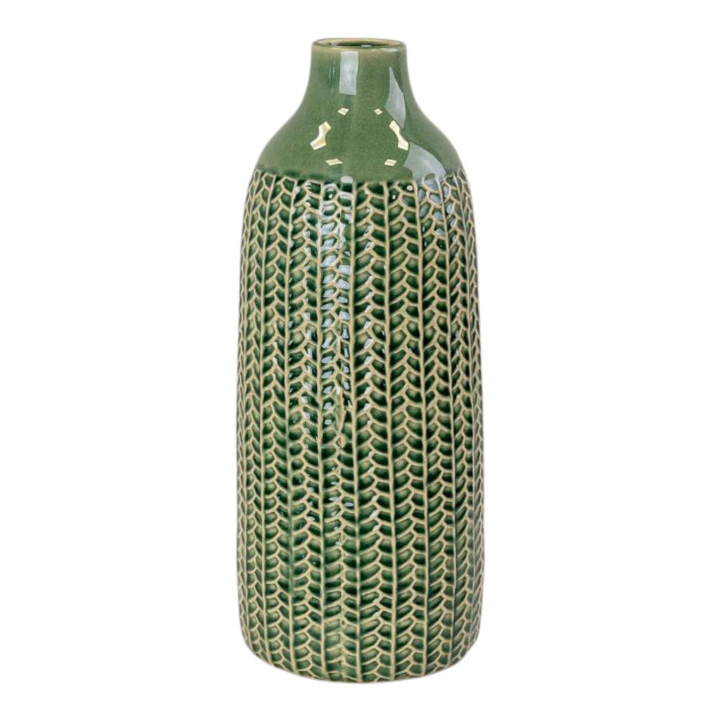 Green Ceramic Vase (37.5cm) BD14.5 x H37.5cm-0
