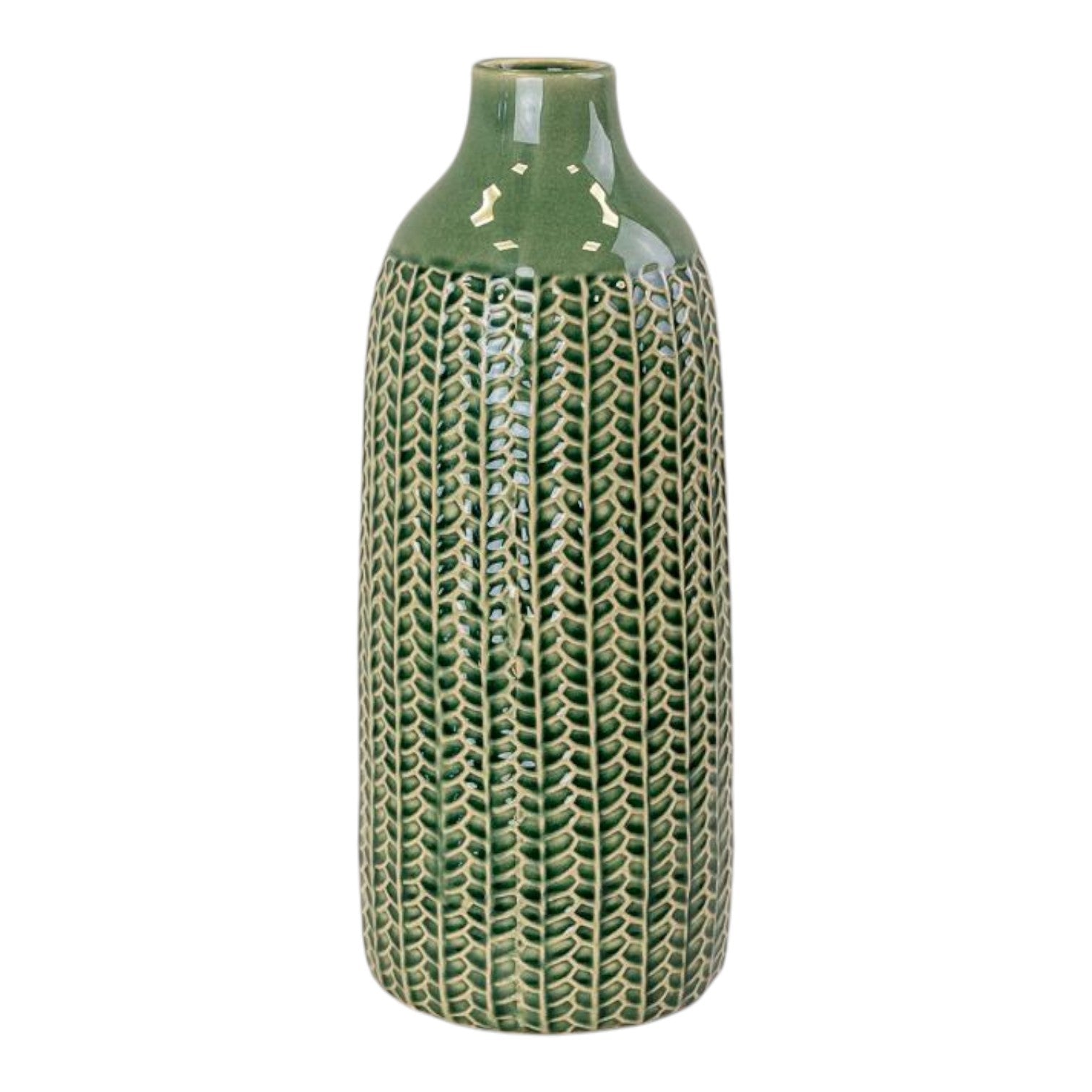 Green Ceramic Vase (37.5cm) BD14.5 x H37.5cm-0