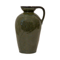 Tall Green Ceramic Vase with Decorative Handle-0