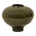 Green Ceramic Round Vase-0