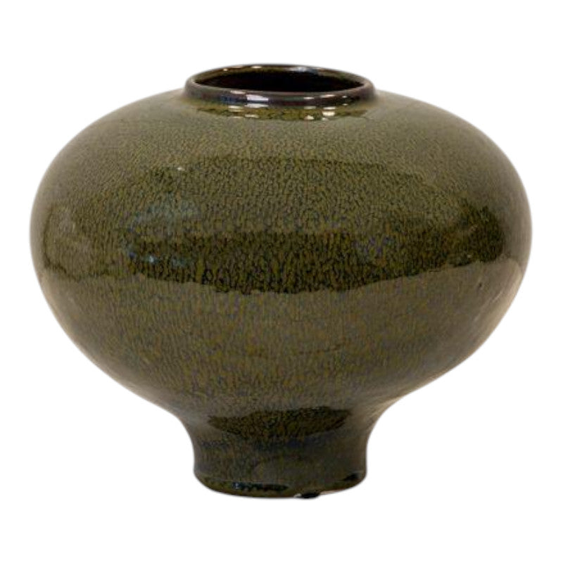 Green Ceramic Round Vase-0
