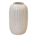 Large Cream Ceramic Ribbed Vase 29cm High-0