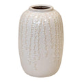 Medium Cream Ceramic Ribbed Vase 23.5cm High-0